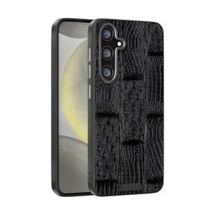For Samsung Galaxy S24 FE 5G ABEEL Beast Pattern 6D Micro-Embossed MagSafe Genuine Leather Phone Case(Black)