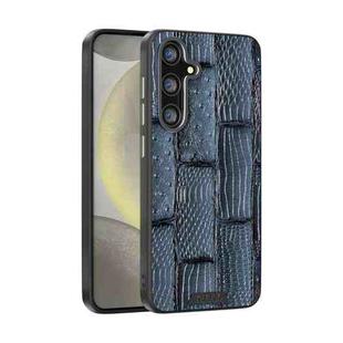 For Samsung Galaxy S24 5G ABEEL Beast Pattern 6D Micro-Embossed MagSafe Genuine Leather Phone Case(Blue)