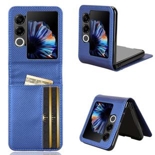 For ZTE nubia Flip2 Card Slot PU Leather PC Phone Case(Blue)