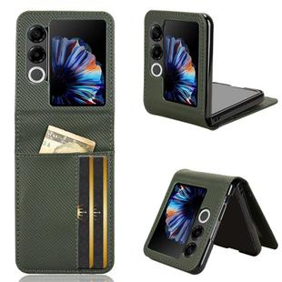 For ZTE nubia Flip2 Card Slot PU Leather PC Phone Case(Green)