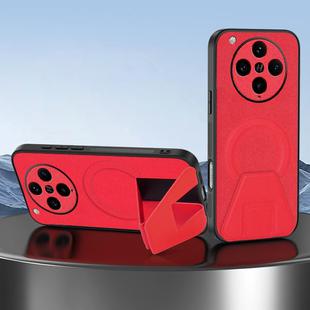 For OPPO Find X8 Pro Sheepskin Texture MagSafe Magnetic Invisible Holder Integrated Phone Case(Red)