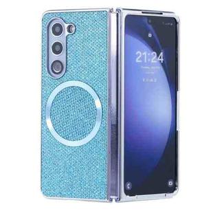 For Samsung Galaxy Z Fold6 Glitter Powder MagSafe Magnetic Fold Phone Case(Blue)