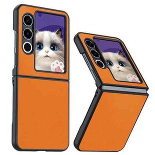 For ZTE nubia Flip2 Ultra-thin Plain Skin Leather Phone Case(Orange)