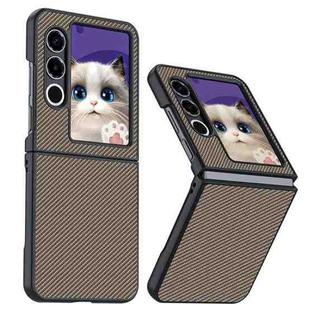 For ZTE nubia Flip2 Carbon Fiber Texture Printing Phone Case(Gold)