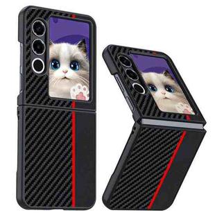 For ZTE nubia Flip2 Carbon Fiber Texture Printing Phone Case(Black Red)