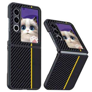 For ZTE nubia Flip2 Carbon Fiber Texture Printing Phone Case(Black Yellow)