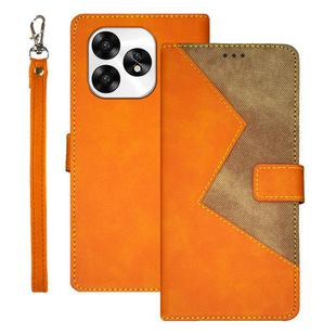 For Umidigi A15 idewei Two-color Splicing Leather Phone Case(Orange)