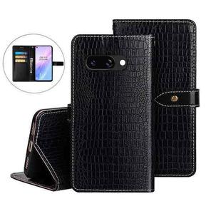 For Google Pixel 9a idewei Crocodile Texture Leather Phone Case(Black)
