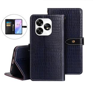 For Umidigi A15 idewei Crocodile Texture Leather Phone Case(Dark Blue)