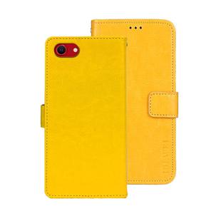 For iPhone 16e idewei Crazy Horse Texture Leather Phone Case(Yellow)
