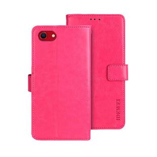 For iPhone 16e idewei Crazy Horse Texture Leather Phone Case(Rose Red)