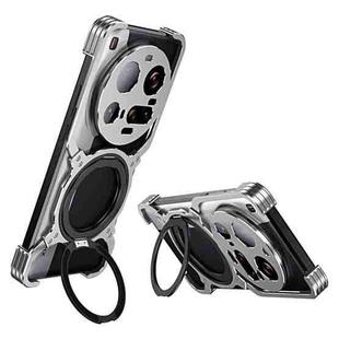 For Xiaomi 15 Ultra Mechanical Arm Borderless MagSafe Holder Metal Phone Case(Silver)