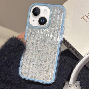 For iPhone 15 Plus Glitter Corrugated PC Hybrid TPU Phone Case(Blue)
