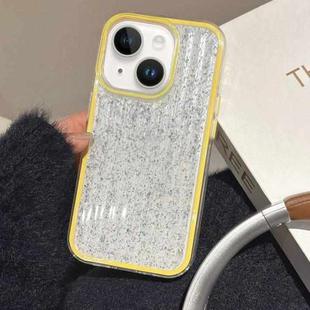 For iPhone 14 Plus Glitter Corrugated PC Hybrid TPU Phone Case(Yellow)