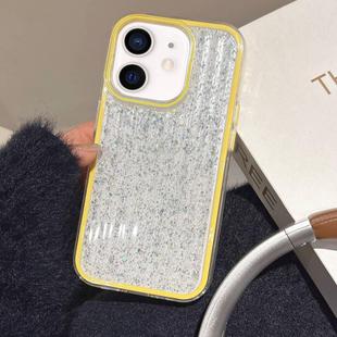 For iPhone 11 Glitter Corrugated PC Hybrid TPU Phone Case(Yellow)