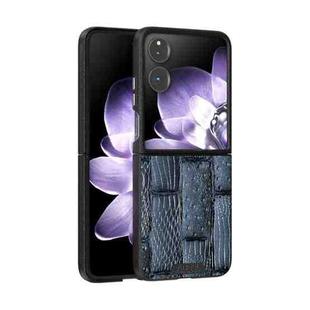 For Xiaomi Mix Flip ABEEL Beast Pattern 6D Micro-Embossed MagSafe Genuine Leather Phone Case(Blue)