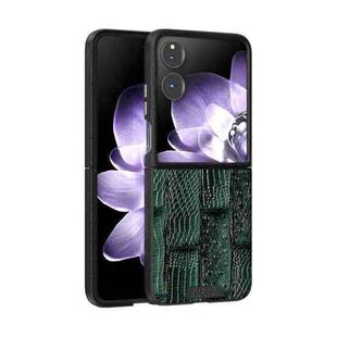 For Xiaomi Mix Flip ABEEL Beast Pattern 6D Micro-Embossed MagSafe Genuine Leather Phone Case(Green)