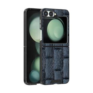 For Samsung Galaxy Z Flip6 5G ABEEL Beast Pattern 6D Micro-Embossed MagSafe Genuine Leather Phone Case(Blue)