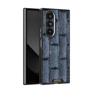 For Samsung Galaxy Z Fold7 5G ABEEL Beast Pattern 6D Micro-Embossed MagSafe Genuine Leather Phone Case(Blue)