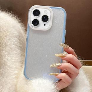 For iPhone 11 Pro Max Glitter Contrast Color PC Hybrid TPU Phone Case(Blue White)