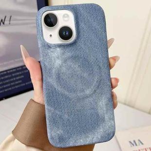 For iPhone 13 Denim MagSafe Magnetic PC + PU Phone Case(Grayish Blue)