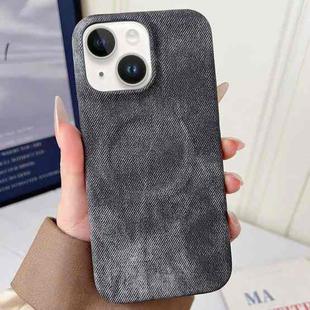 For iPhone 13 Denim MagSafe Magnetic PC + PU Phone Case(Dark Grey)