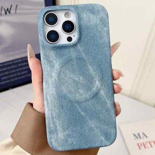 For iPhone 13 Pro Denim MagSafe Magnetic PC + PU Phone Case(Light Blue)