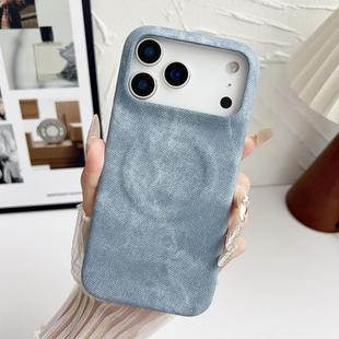 For iPhone 17 Pro Max Denim MagSafe Magnetic PC + PU Phone Case(Light Blue)