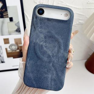 For iPhone 17 Air Denim MagSafe Magnetic PC + PU Phone Case(Dark Blue)