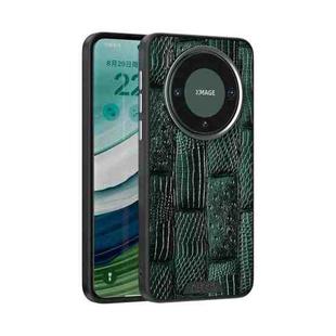 For Huawei Mate 60 ABEEL Beast Pattern 6D Micro-Embossed MagSafe Genuine Leather Phone Case(Green)