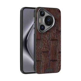 For Huawei Pura 70 Pro / 70 Pro+ ABEEL Beast Pattern 6D Micro-Embossed MagSafe Genuine Leather Phone Case(Brown)