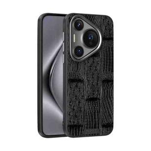 For Huawei Pura 70 ABEEL Beast Pattern 6D Micro-Embossed MagSafe Genuine Leather Phone Case(Black)