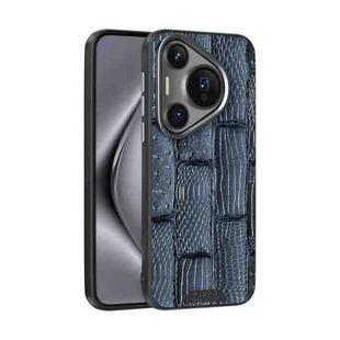 For Huawei Pura 70 ABEEL Beast Pattern 6D Micro-Embossed MagSafe Genuine Leather Phone Case(Blue)