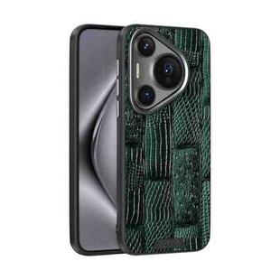 For Huawei Pura 70 ABEEL Beast Pattern 6D Micro-Embossed MagSafe Genuine Leather Phone Case(Green)
