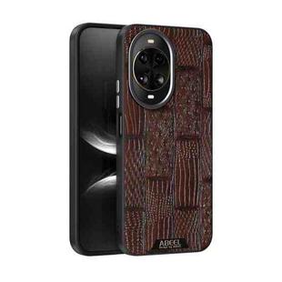 For Huawei nova 14 Pro ABEEL Beast Pattern 6D Micro-Embossed MagSafe Genuine Leather Phone Case(Brown)