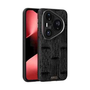 For Huawei Pura 80 Pro 5G / 80 Pro+ 5G ABEEL Beast Pattern 6D Micro-Embossed MagSafe Genuine Leather Phone Case(Black)
