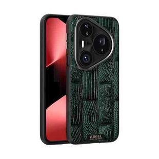For Huawei Pura 80 Pro 5G / 80 Pro+ 5G ABEEL Beast Pattern 6D Micro-Embossed MagSafe Genuine Leather Phone Case(Green)