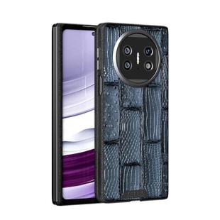 For Huawei Mate X5 ABEEL Beast Pattern 6D Micro-Embossed MagSafe Genuine Leather Phone Case(Blue)