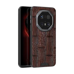 For Huawei Mate 70 RS Ultimate ABEEL Beast Pattern 6D Micro-Embossed Genuine Leather Phone Case(Brown)