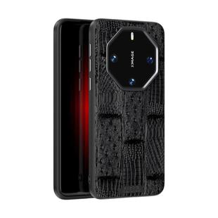 For Huawei Mate 60 RS Ultimate ABEEL Beast Pattern 6D Micro-Embossed Genuine Leather Phone Case(Black)