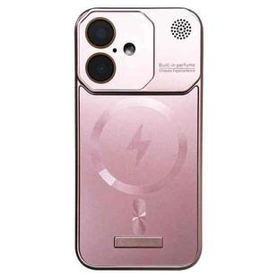 For iPhone 16 Plus Frameless Aromatherapy MagSafe Magnetic PC Phone Case(Rose Gold)