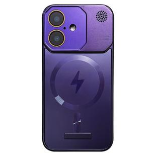 For iPhone 16 Plus Frameless Aromatherapy MagSafe Magnetic PC Phone Case(Purple)