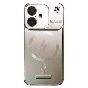 For iPhone 16 Frameless Aromatherapy MagSafe Magnetic PC Phone Case(Titanium Grey)