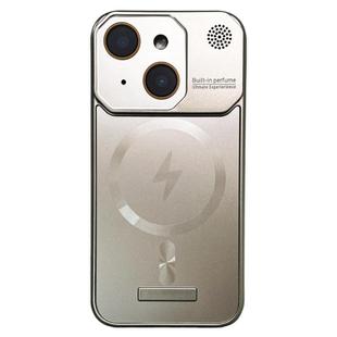 For iPhone 15 Frameless Aromatherapy MagSafe Magnetic PC Phone Case(Titanium Grey)