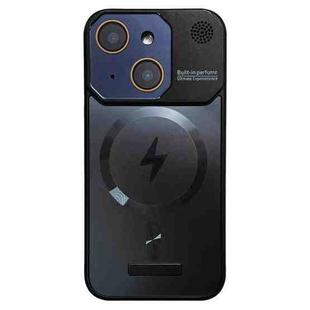 For iPhone 14 Plus Frameless Aromatherapy MagSafe Magnetic PC Phone Case(Black)