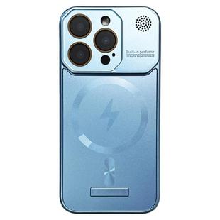 For iPhone 14 Pro Frameless Aromatherapy MagSafe Magnetic PC Phone Case(Blue)