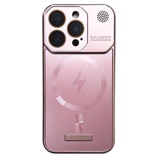 For iPhone 13 Pro Max Frameless Aromatherapy MagSafe Magnetic PC Phone Case(Rose Gold)
