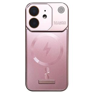For iPhone 12 Frameless Aromatherapy MagSafe Magnetic PC Phone Case(Rose Gold)