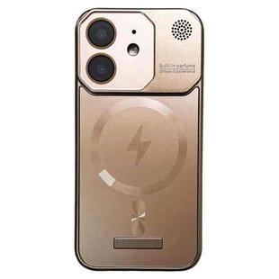 For iPhone 12 Frameless Aromatherapy MagSafe Magnetic PC Phone Case(Gold)