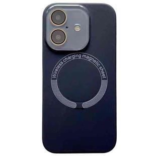 For iPhone 16 Plus Small Window Acrylic Glass Lens MagSafe Silicone Phone Case(Black)